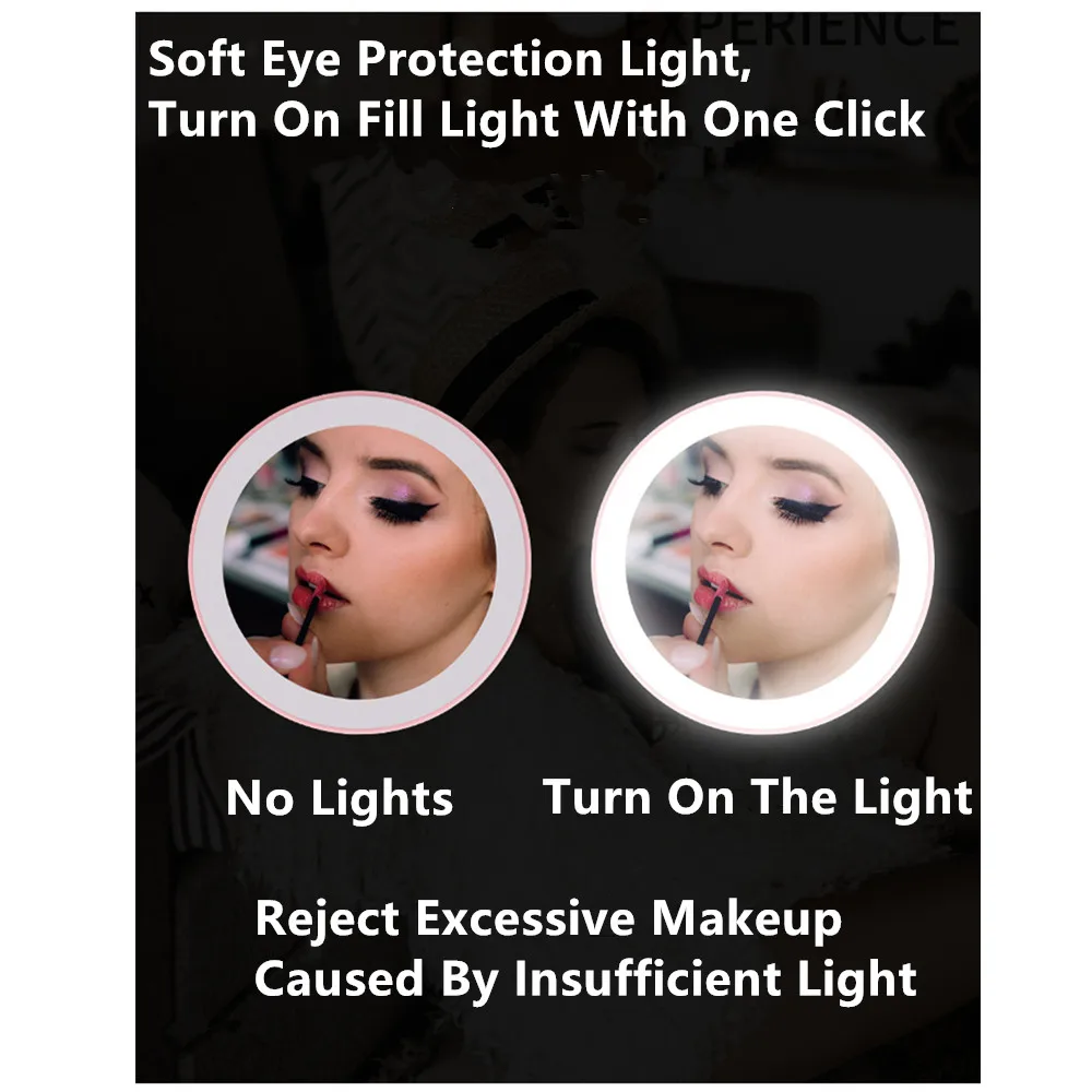 Portable LED Lighted Mini Hand Held Makeup Mirror Mini Circular Makeup Mirror Compact Travel Sensing Lighting Cosmetic Mirror
Portable LED Lighted Mini Hand Held Makeup Mirror Mini Circular Makeup Mirror Compact Travel Sensing Lighting Cosmetic Mirror