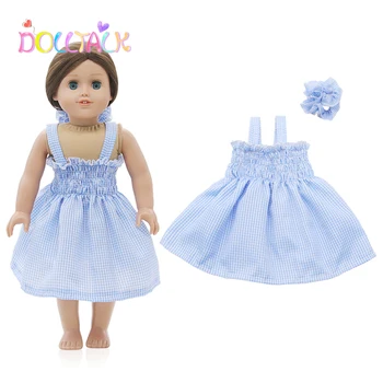 Doll Clothes For Born New Baby Doll Blue Seersucker Skirt + Hair Band Outfit Fit 18 Inch 43 cm American Doll For Girl's Gift
Doll Clothes For Born New Baby Doll Blue Seersucker Skirt + Hair Band Outfit Fit 18 Inch 43 cm American Doll For Girl's Gift