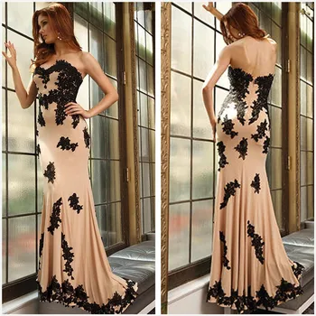 

robe de soiree courte new vestidos sexy sweetheart long Prom Formal Party appliques Pageant Evening mother of the bride dress