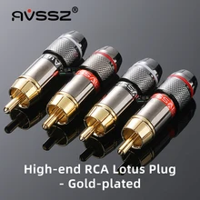 AVSSZ Gold Plated RCA Connector Jack RCA Male Plug Adapter Solder-free Lockable Audio Video Signal Wire Connector Max6.5mm Cable
AVSSZ Gold Plated RCA Connector Jack RCA Male Plug Adapter Solder-free Lockable Audio Video Signal Wire Connector Max6.5mm Cable