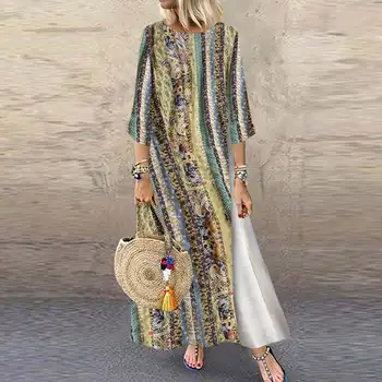Plus Size Summer Maxi Dress women's Printed Sundress 2020 ZANZEA Vintage Casual Patchwork Striped Vestidos Female O Neck Robe
Plus Size Summer Maxi Dress women's Printed Sundress 2020 ZANZEA Vintage Casual Patchwork Striped Vestidos Female O Neck Robe