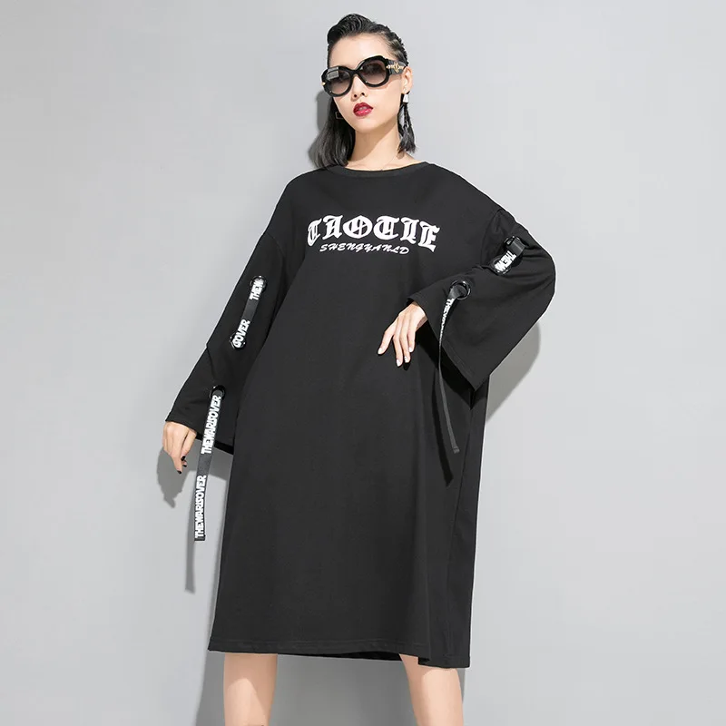 LANMREM Letter Printed Round Neck Long Sleeve Webbing Cuff Loose Plus Woman Dress Casual Simple Fashion 2019 Autumn New TV600
LANMREM Letter Printed Round Neck Long Sleeve Webbing Cuff Loose Plus Woman Dress Casual Simple Fashion 2019 Autumn New TV600