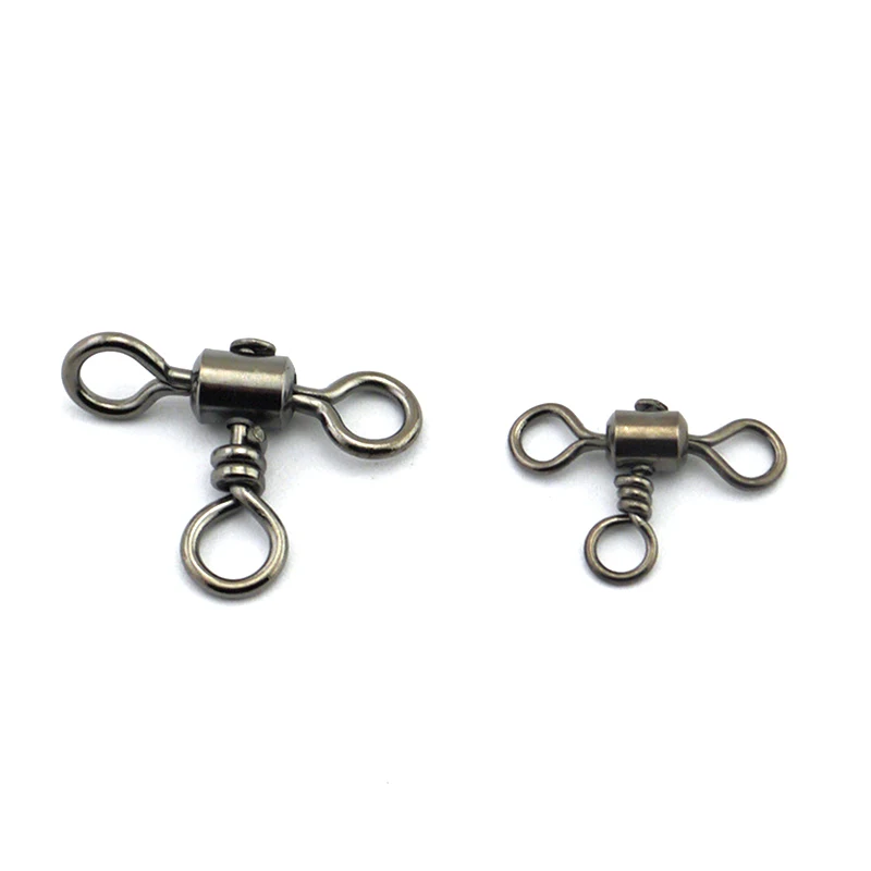 

100pcs Swivels Eight-shaped Ring Three Ways Rolling Swivel High-Speed Connector Splitter Fishing Gear Accessories Tackles Pesca