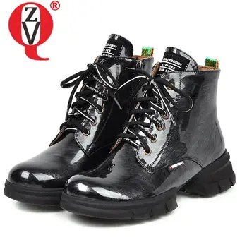 ZVQ Patent leather Martin boots Wine red gold silver sneakers 2019 autumn winter Rock cool round toe lace-up women's shoes
ZVQ Patent leather Martin boots Wine red gold silver sneakers 2019 autumn winter Rock cool round toe lace-up women's shoes