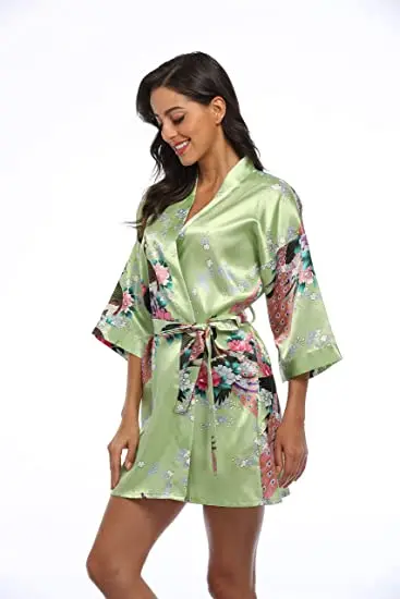 2015 Silk Kimono Robe Bathrobe Women Satin Robe Robe Longue Femme For Women Night Sexy Robes Night Grow For Bridesmaid Summer 2015 Silk Kimono Robe Bathrobe Women Satin Robe Robe Longue Femme For Women Night Sexy Robes Night Grow For Bridesmaid Summer