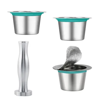 Stainless Steel Coffee Maker Kit Reusable Coffee Capsule Coffee Tamper Filter Cup for Coffee Machine (3 Cups, 1 Tamper, 120 Caps
Stainless Steel Coffee Maker Kit Reusable Coffee Capsule Coffee Tamper Filter Cup for Coffee Machine (3 Cups, 1 Tamper, 120 Caps