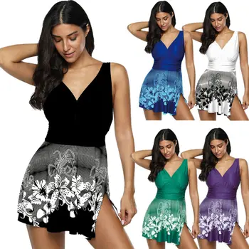 Women Ladies Summer Beach Style Bikinis Set Print Tummy Control Swimming Costume OnePiece Swimdress Boy Short Padded Tankini 
Women Ladies Summer Beach Style Bikinis Set Print Tummy Control Swimming Costume OnePiece Swimdress Boy Short Padded Tankini