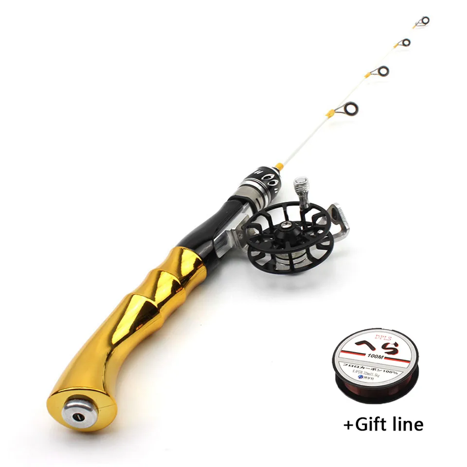 

60cm Winter Ice Fishing Rods and Reel Superhard Poler outdoor carp Fishing Tackle Free fishing line Fishing Tackle ul rod