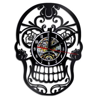 Vinyl Record Wall Clock Modern Design Flowers Sugar Skull Classic CD Watch Hanging Wall Clocks 3D Stickers Home Decor Silent 12"
Vinyl Record Wall Clock Modern Design Flowers Sugar Skull Classic CD Watch Hanging Wall Clocks 3D Stickers Home Decor Silent 12"