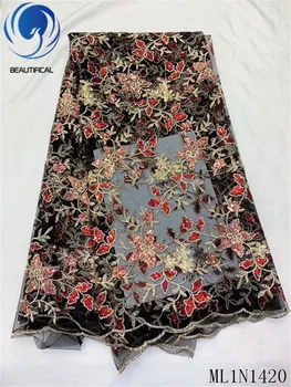 Beautifical african lace fabrics beautiful design embroidery flowers net lace fabric with sequins for dress 5yards ML1N1420
Beautifical african lace fabrics beautiful design embroidery flowers net lace fabric with sequins for dress 5yards ML1N1420