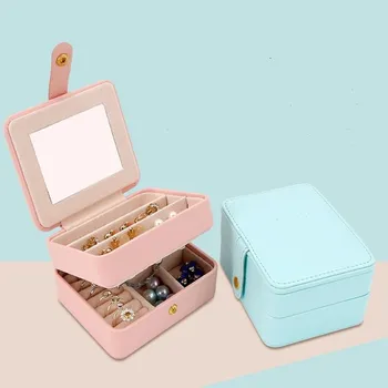 Double Layer Mini Jewelry Box Portable Travel Earrings Rings Organizer Case 5 Color Fashion Jewelry Storage Box European Style
Double Layer Mini Jewelry Box Portable Travel Earrings Rings Organizer Case 5 Color Fashion Jewelry Storage Box European Style