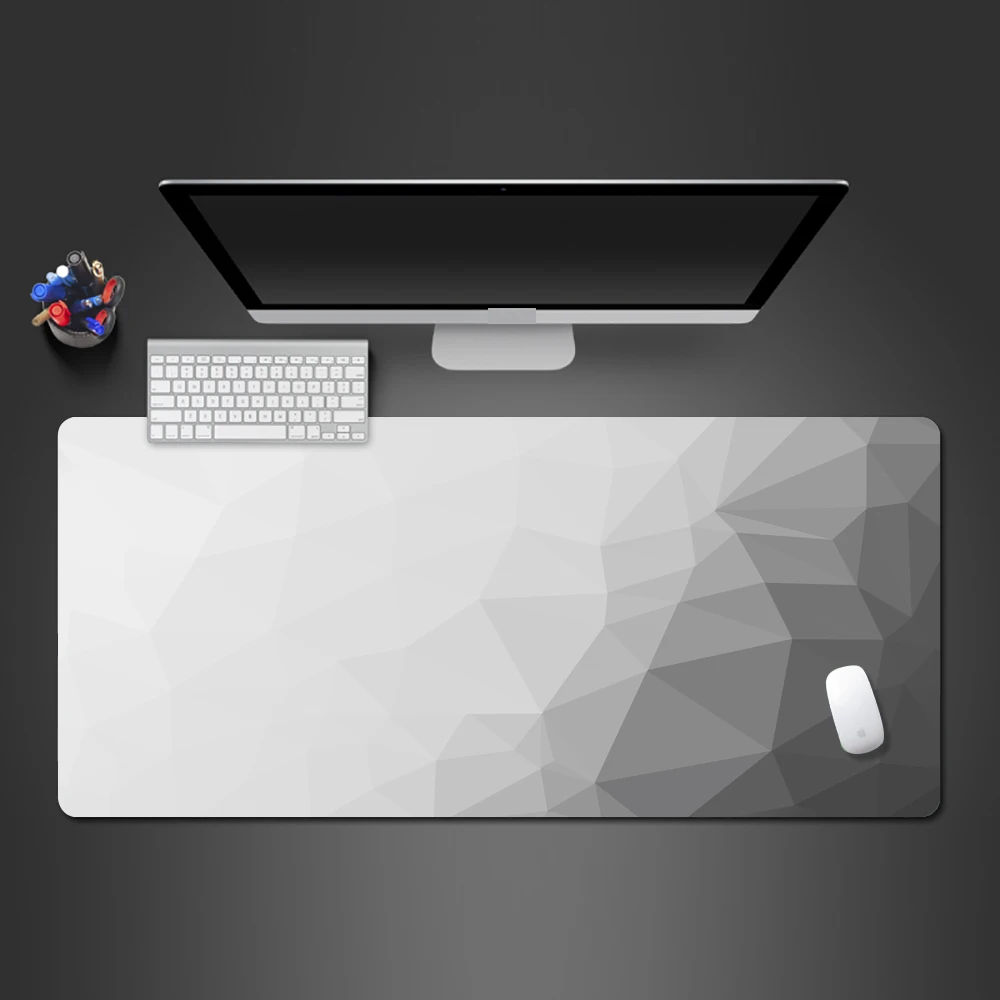 

Color Creative Personality Gaming Mouse Pad Large Gray Gradient Desktop Keyboard Lock Frame Washable Rubber Pad 400X900MM Xxl