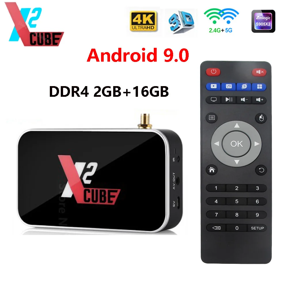X2 Pro android 9.0 tv box DDR4 4G32G Amlogic S905X2 Quad-core smart set top box 2.4G 5G Wifi 1000M 4K 2G16G X2 Cube Media Player
X2 Pro android 9.0 tv box DDR4 4G32G Amlogic S905X2 Quad-core smart set top box 2.4G 5G Wifi 1000M 4K 2G16G X2 Cube Media Player