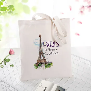 Paris Pattern Canvas Tote Bag Handbag Daily Use Text DIY Custom Print Logo Eco Reusable Recycle Shopping Bag
Paris Pattern Canvas Tote Bag Handbag Daily Use Text DIY Custom Print Logo Eco Reusable Recycle Shopping Bag