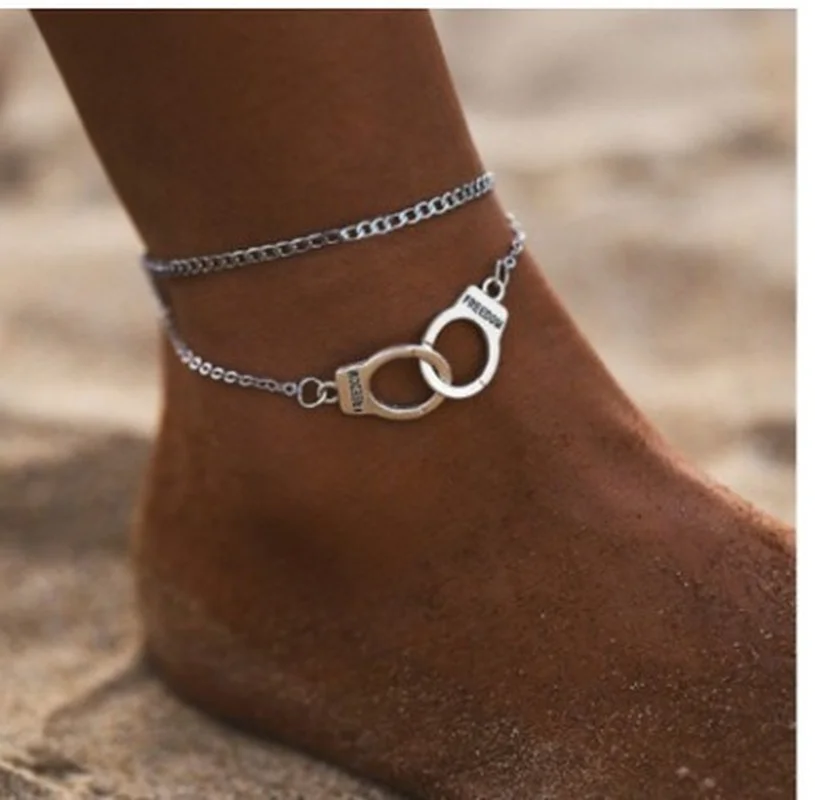 New Creative Personality Simulation Handcuffs Double Pendant Anklet Fashion Simple Beach Fashion Accessories
New Creative Personality Simulation Handcuffs Double Pendant Anklet Fashion Simple Beach Fashion Accessories