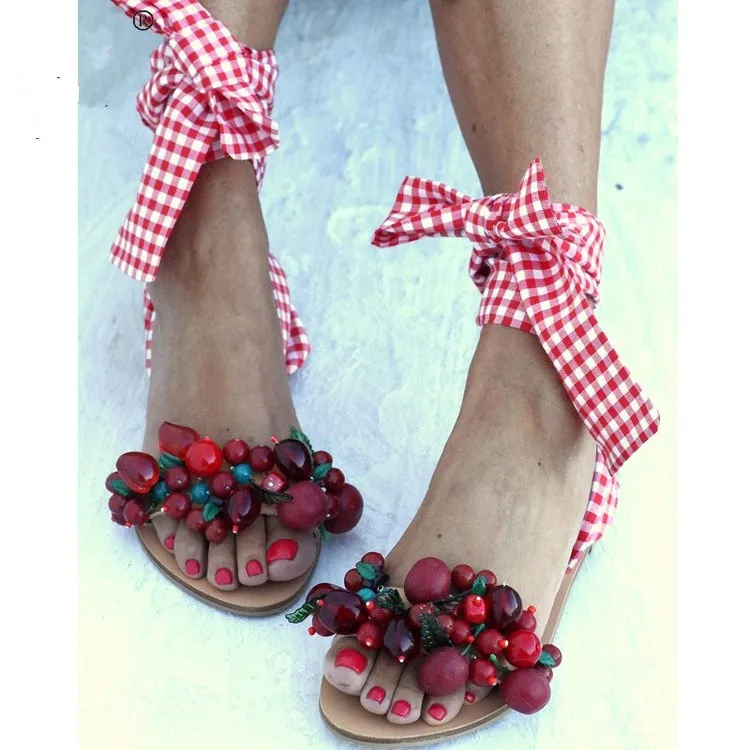 2020 Handmade Beaded Women Sandals Flats Sandals Ankle Strap Special Women Shoes white red purple Beach Sandals Plus Size 35-43
2020 Handmade Beaded Women Sandals Flats Sandals Ankle Strap Special Women Shoes white red purple Beach Sandals Plus Size 35-43