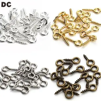 DC 200pcs/lot Metal Tiny Mini Eye Pins Eyepins Hooks Eyelets Screw Threaded Gold Clasps Hooks Jewelry Findings For Making DIY
DC 200pcs/lot Metal Tiny Mini Eye Pins Eyepins Hooks Eyelets Screw Threaded Gold Clasps Hooks Jewelry Findings For Making DIY