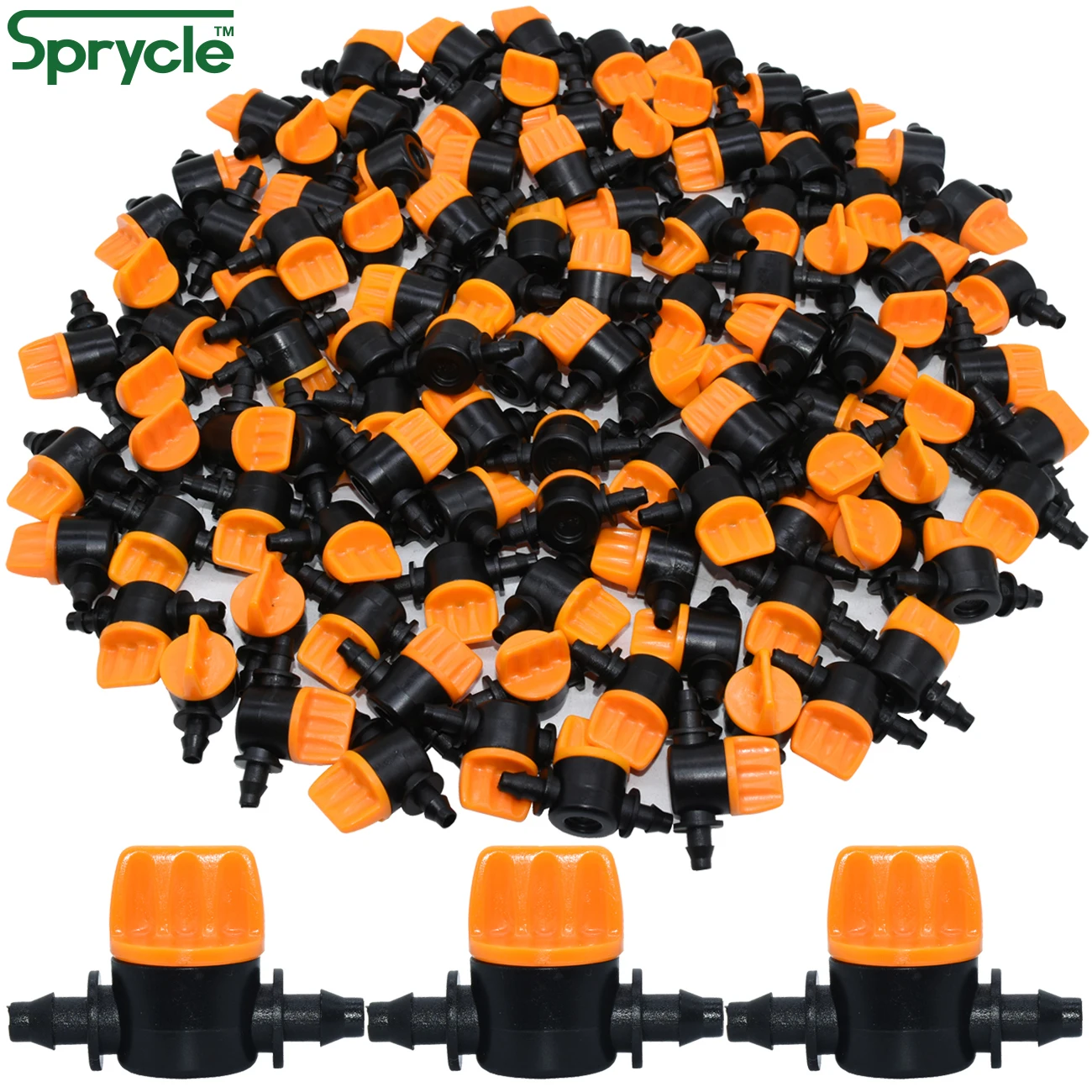 

SPRYCLE 200PCS 4/7mm Hose Barb Mini Valve Garden Irrigation Water Flow Control Shut-Off 1/4 Inch Drip Irrigation Watering Flower