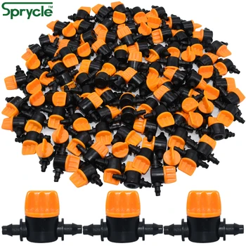 

SPRYCLE 200PCS 4/7mm Hose Barb Mini Valve Garden Irrigation Water Flow Control Shut-Off 1/4 Inch Drip Irrigation Watering Flower