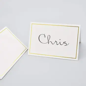 METABLE 50Pcs Place Cards with Gold Foil Border Texture Table Tent Seating Place Cards for Weddings Banquets Dinner Parties
METABLE 50Pcs Place Cards with Gold Foil Border Texture Table Tent Seating Place Cards for Weddings Banquets Dinner Parties