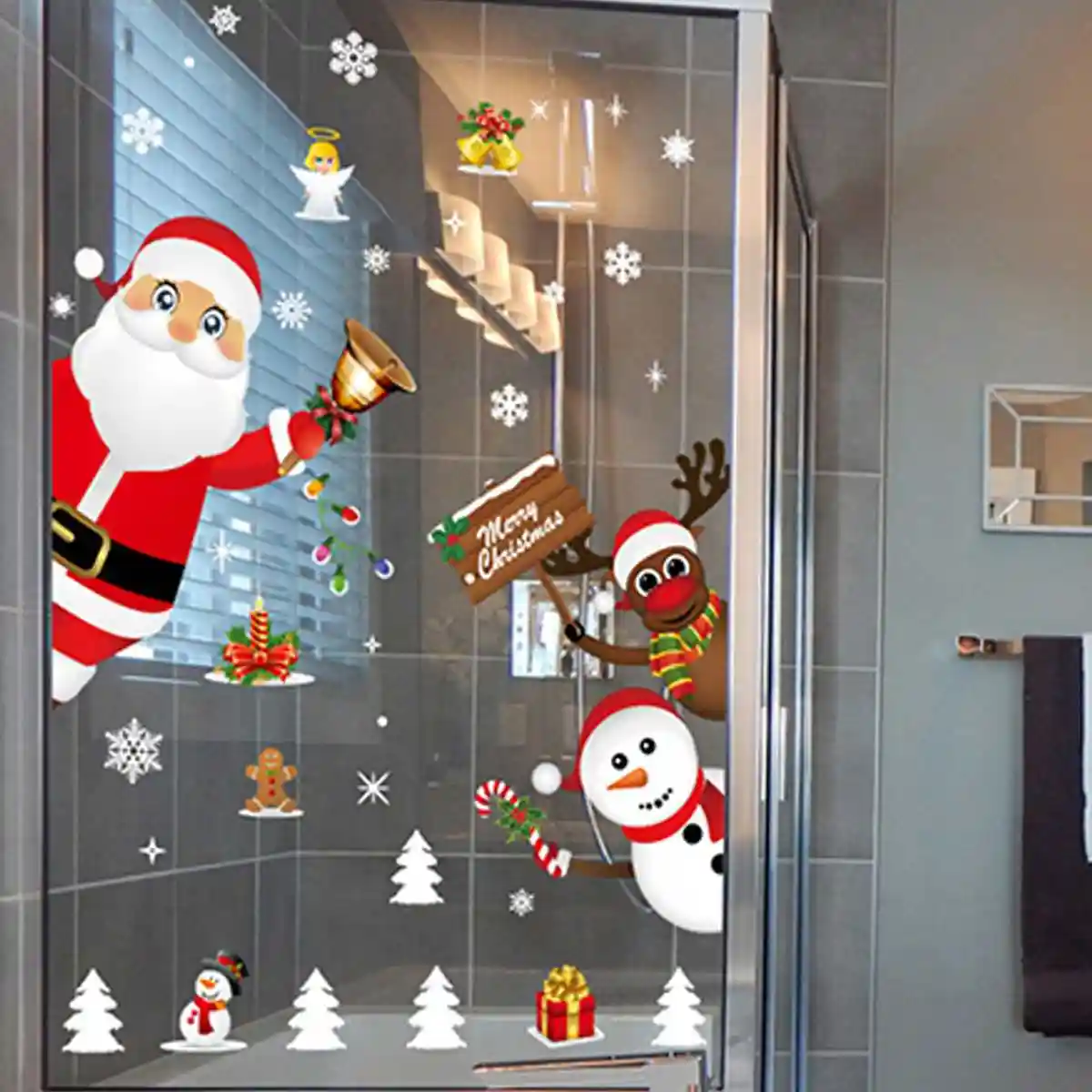 christmas decorations for home sticker merry christmas window