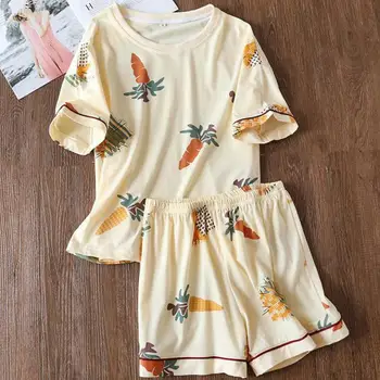 Women Cotton Sleepwear Pajamas Casual 2PCS Shirt&Shorts Pyjamas Suit 2020 Summer New Bathrobe Lounge Home Wear Home Clothes
Women Cotton Sleepwear Pajamas Casual 2PCS Shirt&Shorts Pyjamas Suit 2020 Summer New Bathrobe Lounge Home Wear Home Clothes