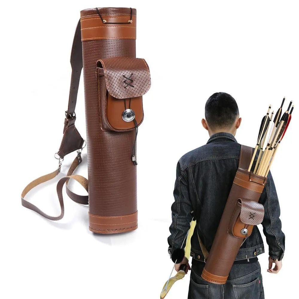 TOPARCHERY Traditional Shoulder Back Quiver Bow Leather Arrow Holder with Large Pouch Handmade Straps Belt Bag Brown
TOPARCHERY Traditional Shoulder Back Quiver Bow Leather Arrow Holder with Large Pouch Handmade Straps Belt Bag Brown