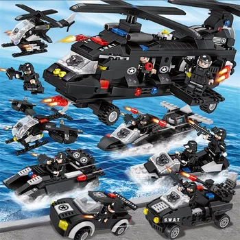 677pcs SWAT 6 in 1 mobile Helicopter robot assembling building blocks boy educational toy for boy gift
677pcs SWAT 6 in 1 mobile Helicopter robot assembling building blocks boy educational toy for boy gift