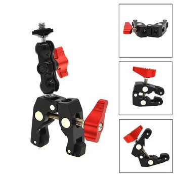 Multi-Function LED Video Light Double Ball Adapter Bottom Clip Ballhead Clamp External For Mic DJI stabilizer video C-stand
Multi-Function LED Video Light Double Ball Adapter Bottom Clip Ballhead Clamp External For Mic DJI stabilizer video C-stand