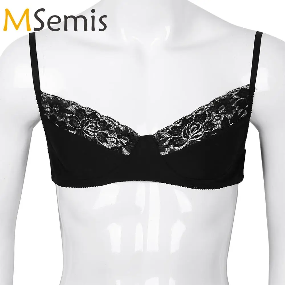 MSemis Mens Sissy Lingerie Bra Bralette Smooth Lace Floral Bra Top Wire-free with Adjustable Shoulder Straps Gay Nightwear
MSemis Mens Sissy Lingerie Bra Bralette Smooth Lace Floral Bra Top Wire-free with Adjustable Shoulder Straps Gay Nightwear