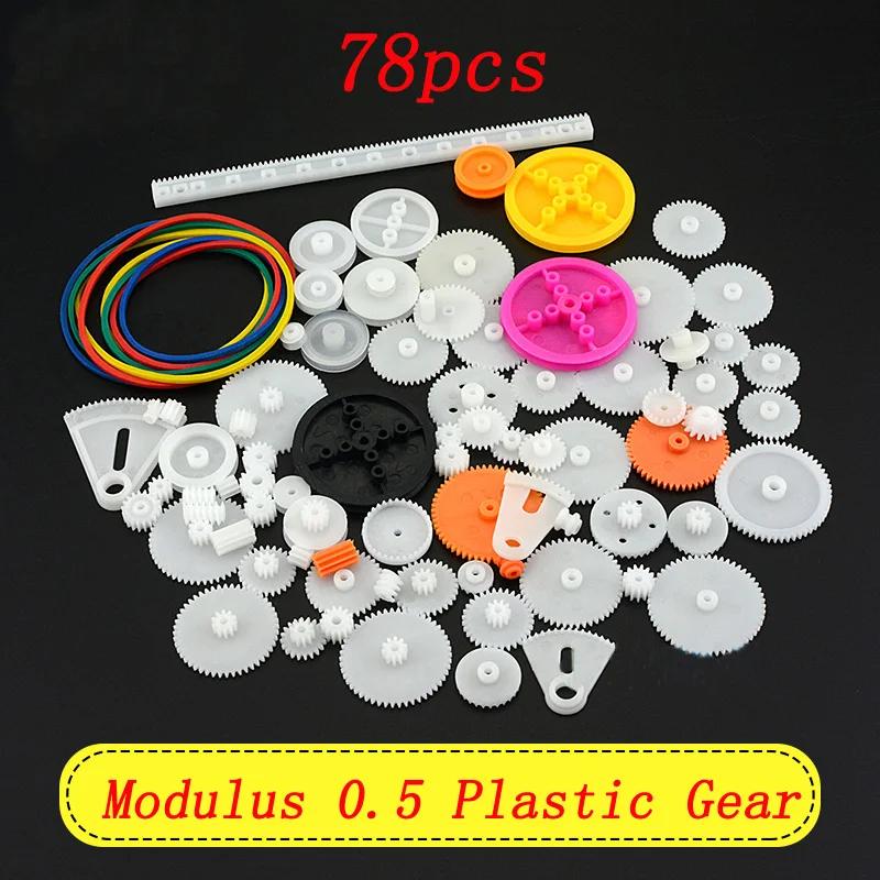78pcs/set Modulus 0.5 Plastic Gear Crown Worm Gears Belt Pulley Single-layer Min Pinion fr Stem Education DIY Assembly Connector
78pcs/set Modulus 0.5 Plastic Gear Crown Worm Gears Belt Pulley Single-layer Min Pinion fr Stem Education DIY Assembly Connector
