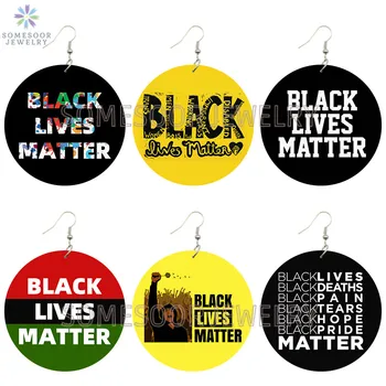 SOMESOOR Black Lives Matter Africa Colors Wooden Drop Earrings Melanin Power Fist Sayings Printed Loops Dangle Jewelry For Women 
SOMESOOR Black Lives Matter Africa Colors Wooden Drop Earrings Melanin Power Fist Sayings Printed Loops Dangle Jewelry For Women