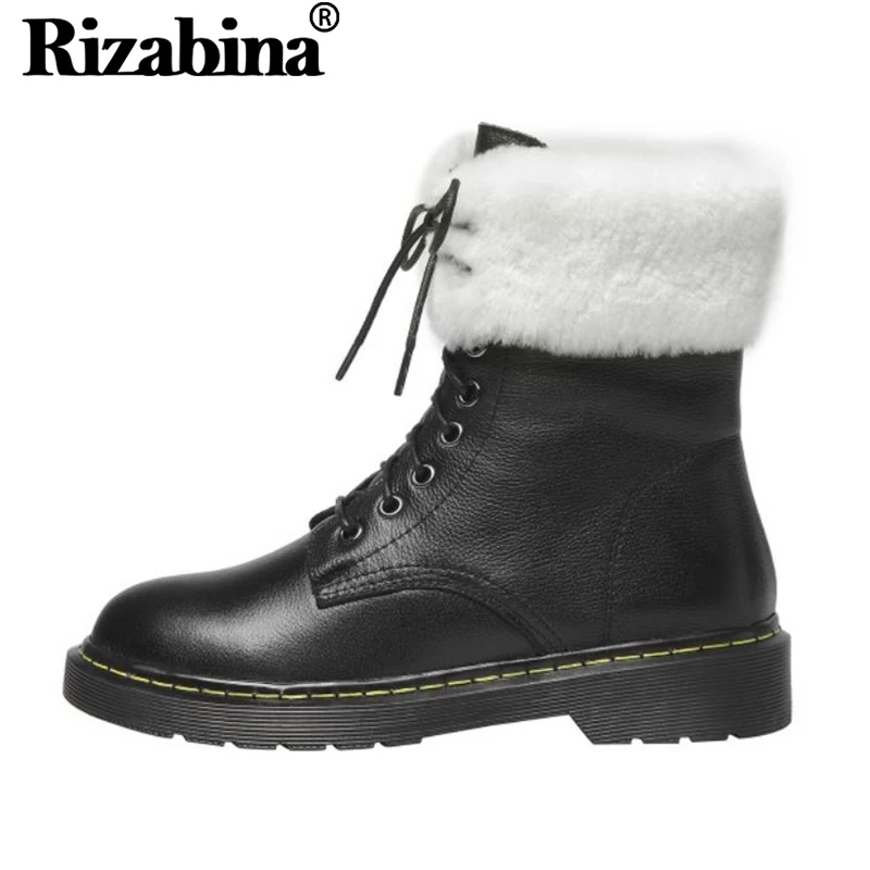 Rizabina Women Winter Short Boots Keep Warm Plush Ankle Boots Fashion Lace Up Thick Fur Platform Heels Shoes Women Size 34-39
Rizabina Women Winter Short Boots Keep Warm Plush Ankle Boots Fashion Lace Up Thick Fur Platform Heels Shoes Women Size 34-39