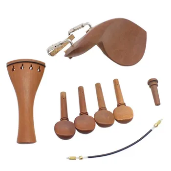 

4/4 Violin Chin Rest Chinrest Jujube Wood with Tuning Peg Tailpiece Tailgut Endpin Violin Accessory Kit