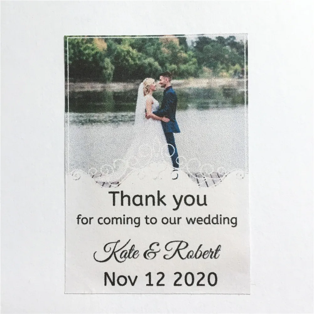 50 Pieces 6cm x 4.3cm Custom Image and Text Wedding Stickers, Personalized Wedding Labels Gift Decoration Seals
50 Pieces 6cm x 4.3cm Custom Image and Text Wedding Stickers, Personalized Wedding Labels Gift Decoration Seals