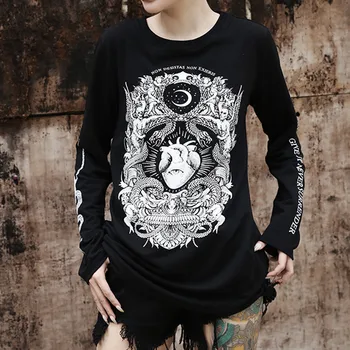 Autumn New Fashion Women Loose Gothic Punk Long Sleeve O-Neck Shirts Print Tops Blouse Wholesale Free Ship рубашка женская Z4
Autumn New Fashion Women Loose Gothic Punk Long Sleeve O-Neck Shirts Print Tops Blouse Wholesale Free Ship рубашка женская Z4