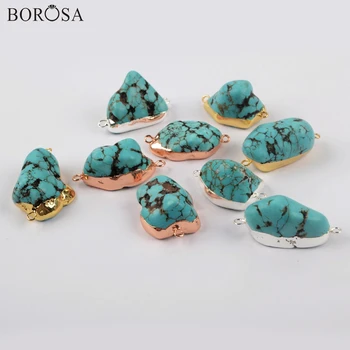 BOROSA 10Pcs New Freeform Blue Howlite Rough Turquoises Connector in Gold Color for Bracelet/Necklace Jewelry G1930
BOROSA 10Pcs New Freeform Blue Howlite Rough Turquoises Connector in Gold Color for Bracelet/Necklace Jewelry G1930