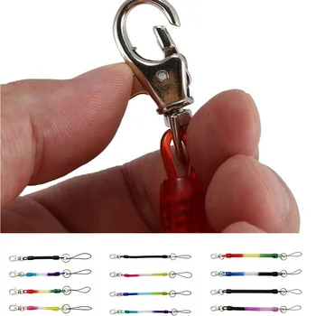 

5pcs/set Plastic Spring Spiral Colorful Spring Coil Cord Retractable Telephone Cord Keychain Key Ring Elastic Rope With Clip