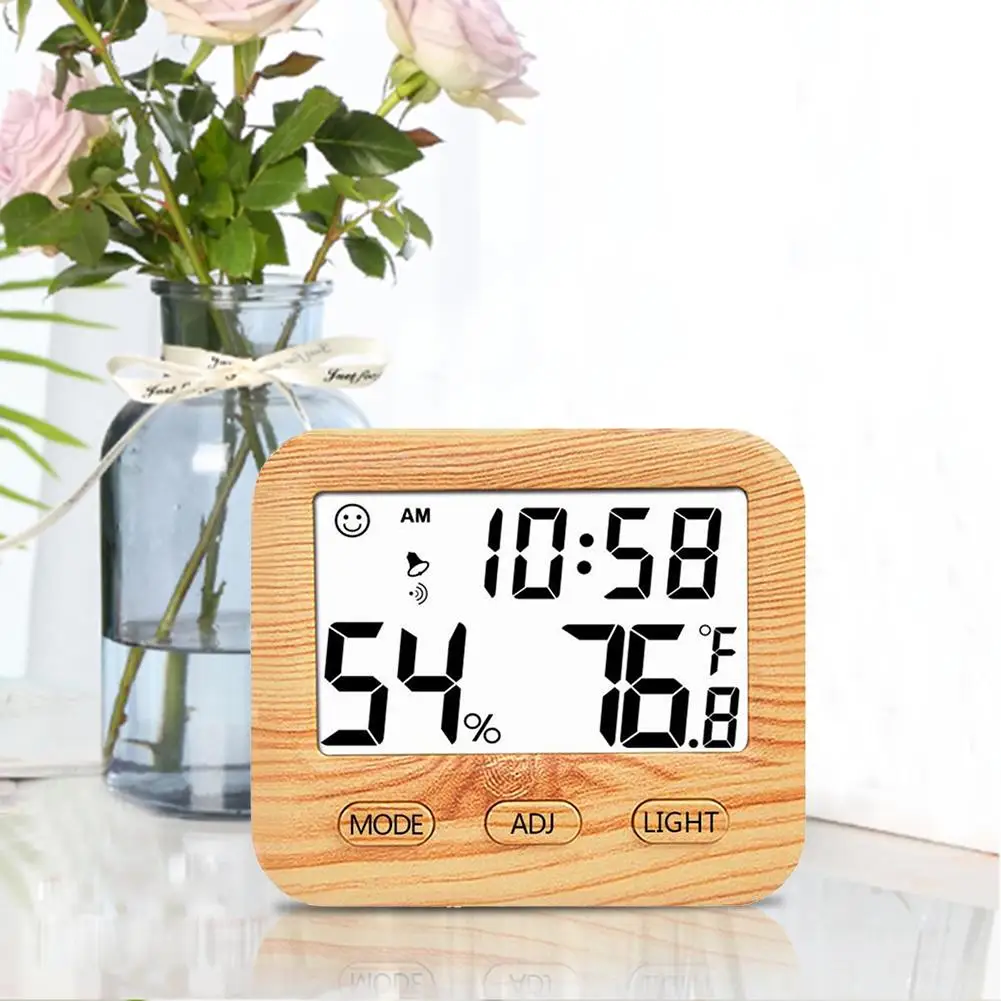Electronic Thermometer Hygrometer Digital LCD Screen Display Wooden Temperature Humidity Meter Smart Home Tempe Sensor For Baby
Electronic Thermometer Hygrometer Digital LCD Screen Display Wooden Temperature Humidity Meter Smart Home Tempe Sensor For Baby