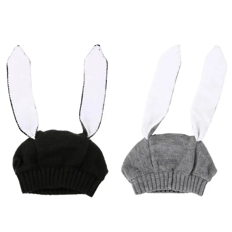 

Rabbit Ears Baby Hats Soft Warm Hats Cute Toddler Kids Knitted Woolen Bunny Beanie Caps for Unisex Baby 0-3Y Newborn Photo Props