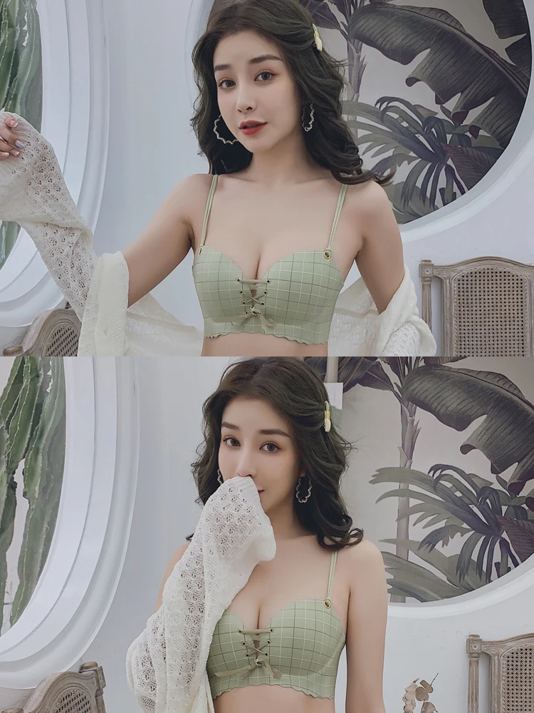 2019 Drawstring Push Up Adjustment Type Grid Women Bra Set Thin Section Sexy Simple Wire Free Anti-sagging Seamless Bra 2pcs 545
2019 Drawstring Push Up Adjustment Type Grid Women Bra Set Thin Section Sexy Simple Wire Free Anti-sagging Seamless Bra 2pcs 545