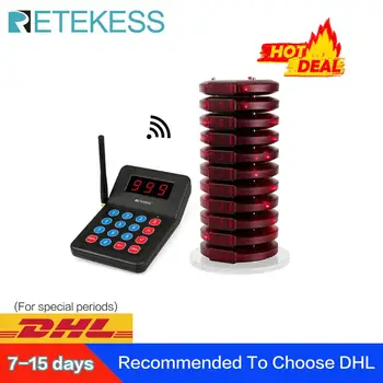 Retekess T119 999 Channel Restaurant Pager Wireless Calling Queue System 10 Coaster Pager Customer Service Food Pager For coffee
Retekess T119 999 Channel Restaurant Pager Wireless Calling Queue System 10 Coaster Pager Customer Service Food Pager For coffee