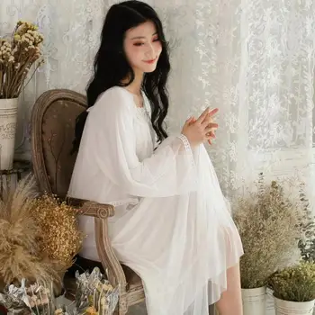 Autumn Ladies Sexy Loose Sleepwear Princess Style Casual Home Wear Cotton Lace Round Neck Long Sleeve Solid Color Nightdress
Autumn Ladies Sexy Loose Sleepwear Princess Style Casual Home Wear Cotton Lace Round Neck Long Sleeve Solid Color Nightdress