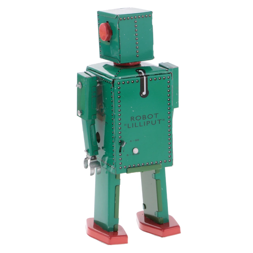 Vintage Wind Up Tin Toy Clockwork Metal Mechanical Walking Robot MS397 Gifts Vintage Wind Up Tin Toy Clockwork Metal Mechanical Walking Robot MS397 Gifts