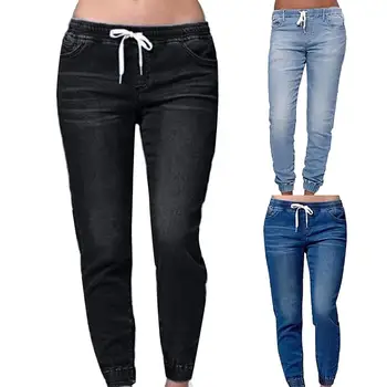 Spring Washed Jeans Women Solid Drawstring Straight Jeans Pants Fashion Vintage Slim Feet Denim Pants
Spring Washed Jeans Women Solid Drawstring Straight Jeans Pants Fashion Vintage Slim Feet Denim Pants