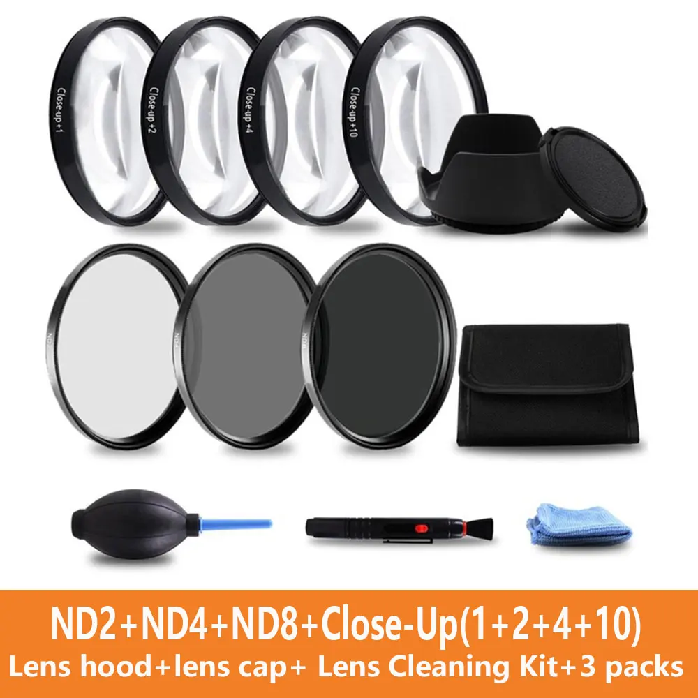 49 52 55 58 62 67 72 77 MM Macro Close-up Filter +1+2+4+10 Set+ UV CPL FLD +ND2 4 8 Camera Lens Filter+Hood for Canon Nikon Sony
49 52 55 58 62 67 72 77 MM Macro Close-up Filter +1+2+4+10 Set+ UV CPL FLD +ND2 4 8 Camera Lens Filter+Hood for Canon Nikon Sony