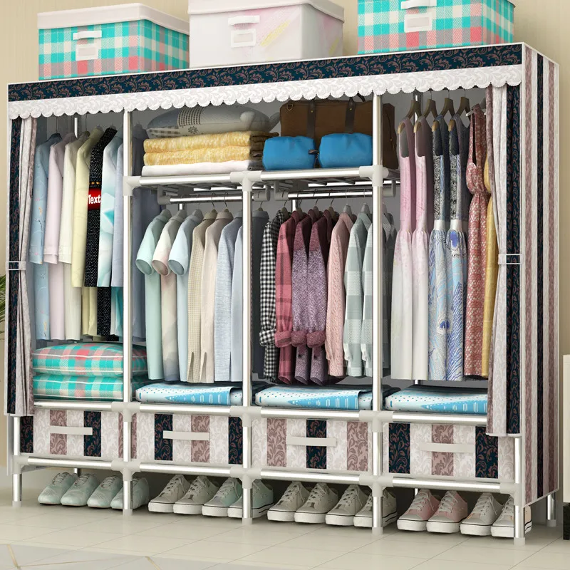 Wardrobe Simple Cloth Wardrobe Storage Steel Tube Bold Reinforcement All Steel Frame with Drawer Fabric Large Wardrobe
Wardrobe Simple Cloth Wardrobe Storage Steel Tube Bold Reinforcement All Steel Frame with Drawer Fabric Large Wardrobe