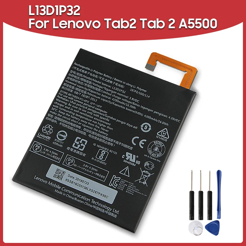 Original Replacement Battery 4290mAh L13D1P32 For Lenovo Tab2 Tab 2 A5500 Tablet Batteries
Original Replacement Battery 4290mAh L13D1P32 For Lenovo Tab2 Tab 2 A5500 Tablet Batteries