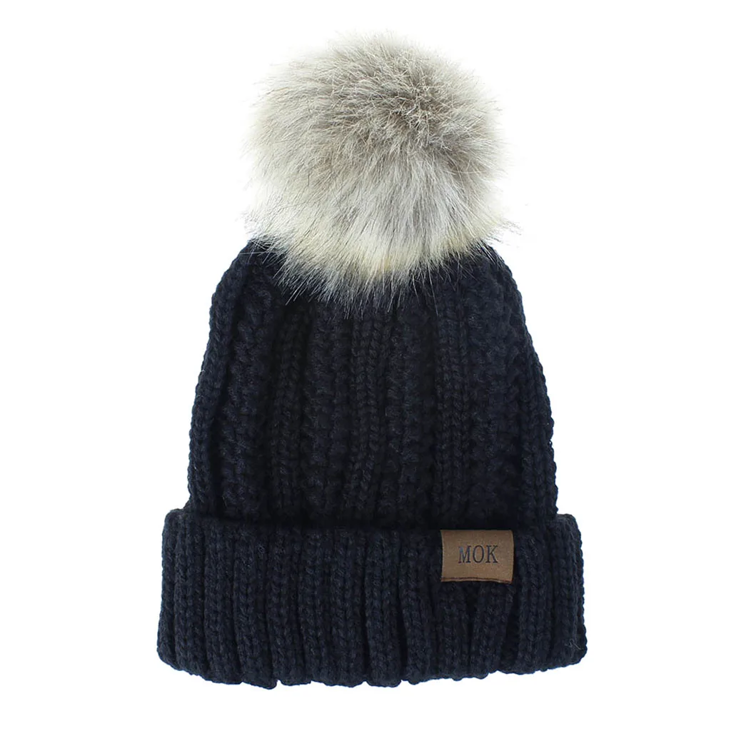 

Knitted Wool Hairball Detachable Pompom Hat For Women Girls Keep Warm Winter Casual Ski Hat beanie bonnet sombrero mujer z0829