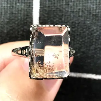 Top Natural Ghost Phantom Quartz Ring For Woman Man Man 15x12mm Rectangle Crystal Beads Silver Adjustable Ring Jewelry AAAAA
Top Natural Ghost Phantom Quartz Ring For Woman Man Man 15x12mm Rectangle Crystal Beads Silver Adjustable Ring Jewelry AAAAA